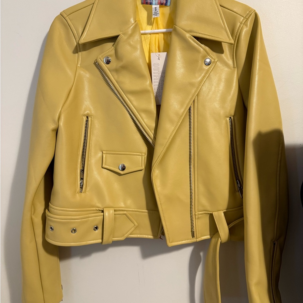 Urban Outfitters Yellow Leather Jacket